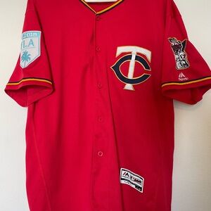 Max Kepler Minnesota Twins Authentic Majestic Flex Base Red Jersey Size48 XL MLB